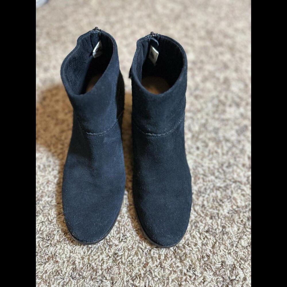 Toms‎ Women’s 8 M Leila Black Suede Tassel Zip Heeled Bootie Ankle Boots